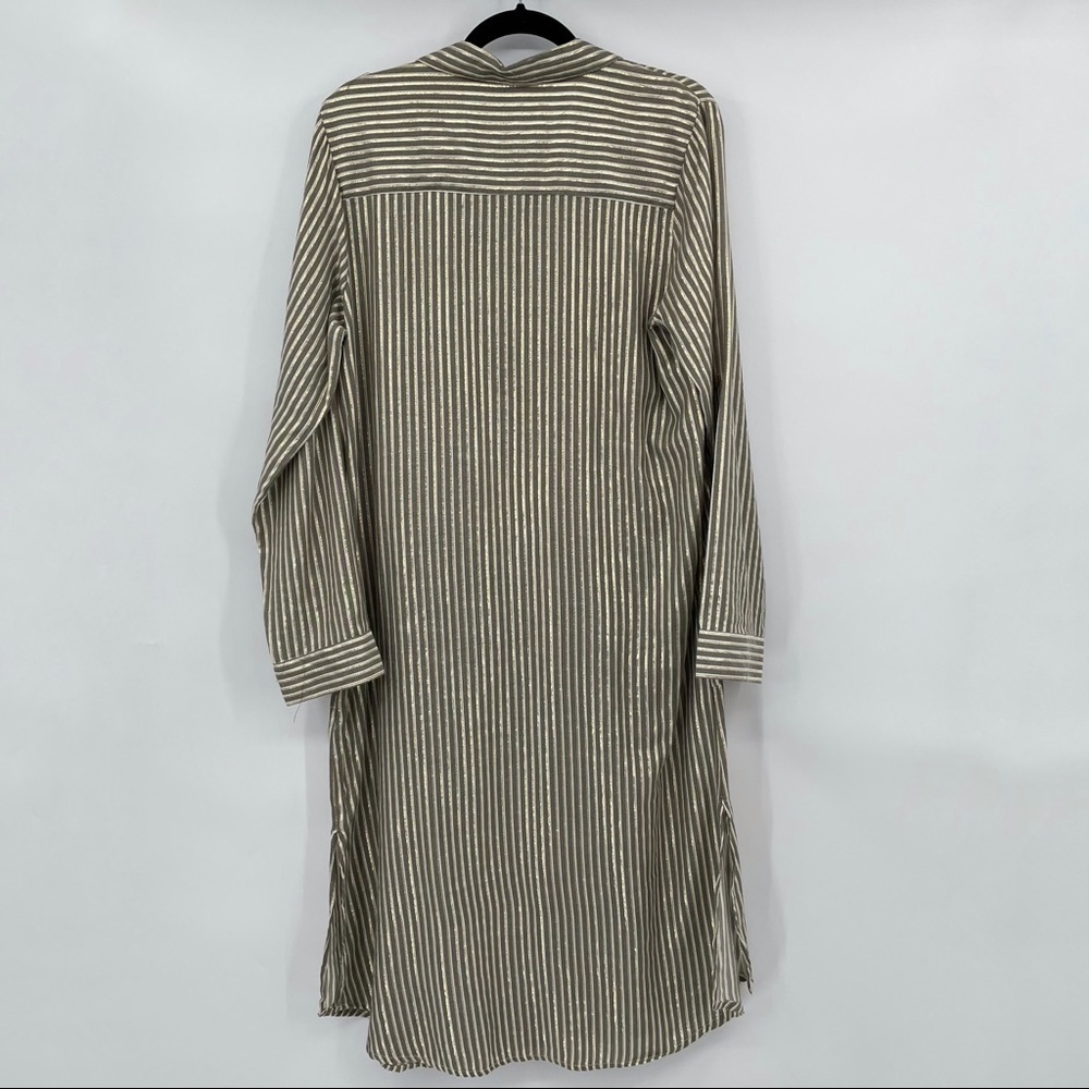 J Glee Olive Green & White Striped T Shirt Dress - Picture 12 of 14